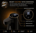 Gooi Hom Pappie smart electric wine and spirit dispenser mounted on a bottle